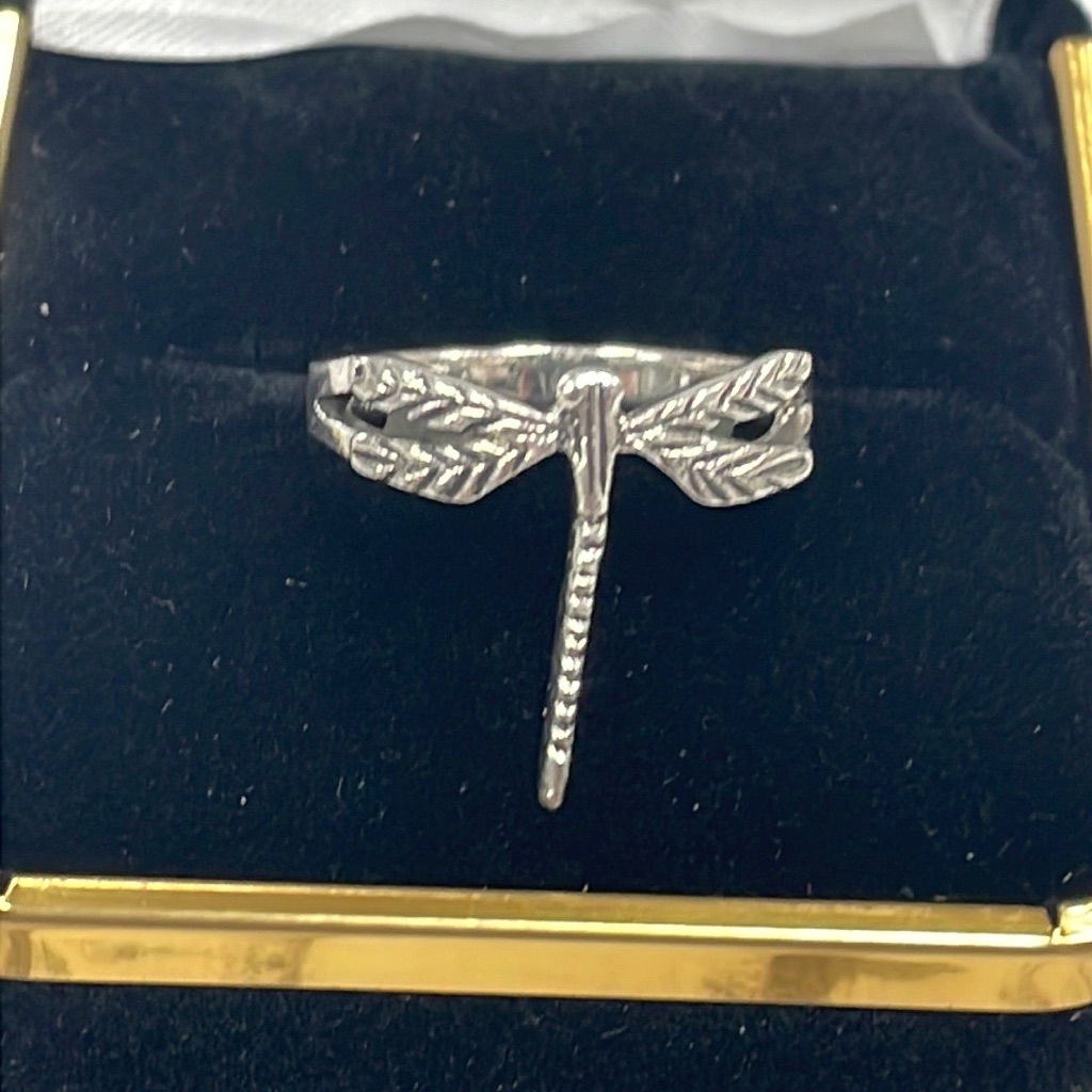 Silver Dragonfly Ring